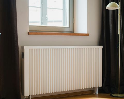 a white radiator in a room