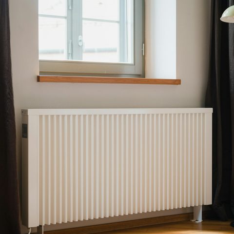 a white radiator in a room